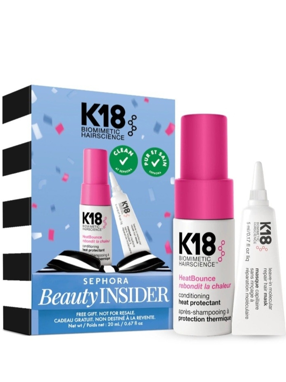 K18 HeatBounce Conditioning Heat Protectant Spray And A Leave In Mask